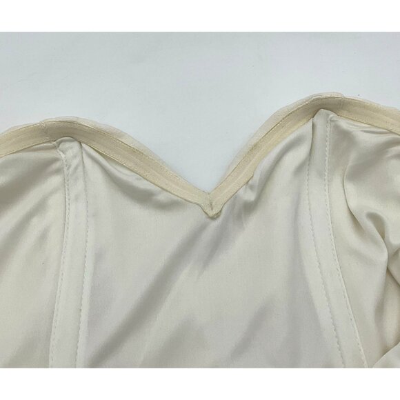 Express Strapless Lined Ivory Jumpsuit Exposed Back Zip Pockets Boning Sz O NWT - Picture 6 of 9
